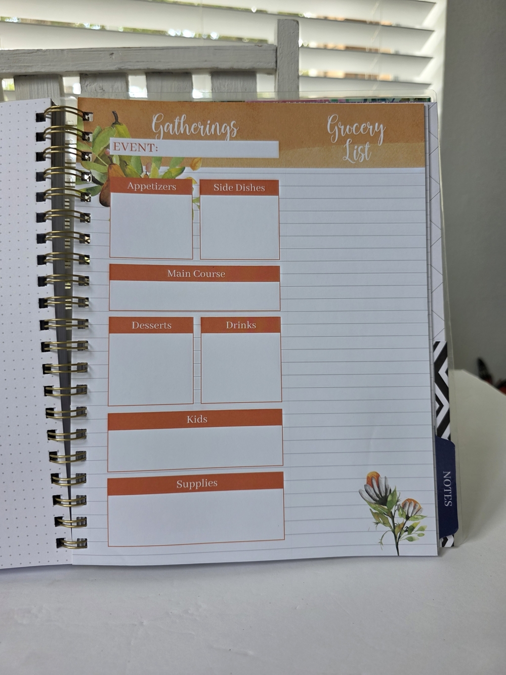 Meal Planner Notebook by Carrie Elle  - Floral Pink & Green - Picture 9 of 16